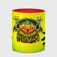 Чашка с принтом «Тыква - зомби хэллоуин» (цвет чашки на выбор)