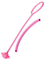 Светящаяся скакалка крутилка с колесиком на одну ногу - Нейроскакалка Розовая, с доставкой дубл