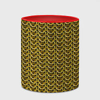 Чашка с принтом «Кольчуга проволока золото» (цвет чашки на выбор)