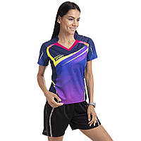 Комплект одежды для тенниса женский футболка и шорты Lingo LD-1811B размер 3xl цвет темно-синий-фиолетовый se