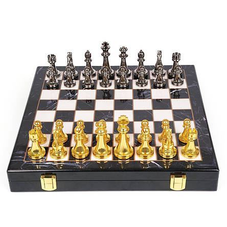 Шахи Royal Chess 30 х 30 см, з дерев'яною шаховою дошкою та металевими шахами, фото 1