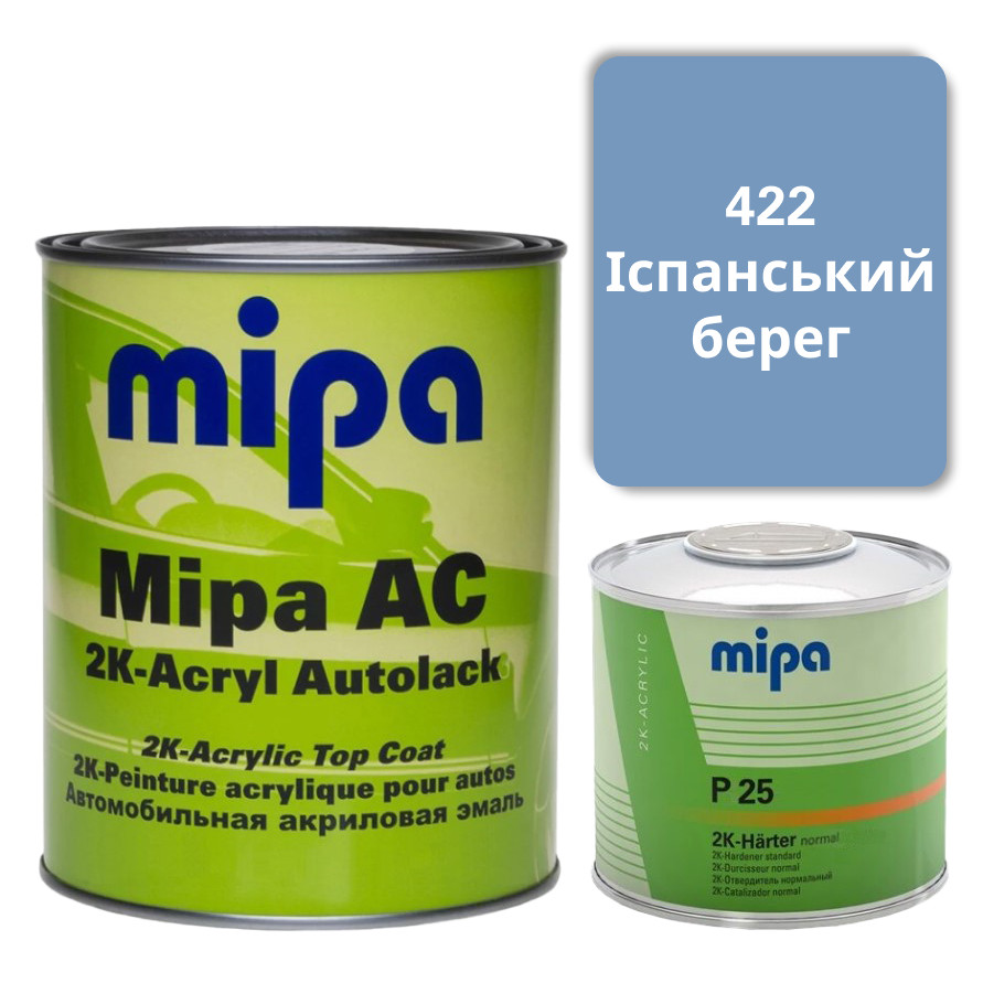 422 Іспанський берег Акрилова авто фарба Mipa 1 л + затверджувач P25 0.5 л