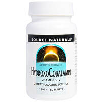 Витамин Source Naturals Витамин B12, 1 мг, Гидроксокобаламин, вкус вишни, Hydroxocob (SN2654) - Топ Продаж!