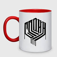 Чашка с принтом двухцветная «Логотип группы Сплин» (цвет чашки на выбор)