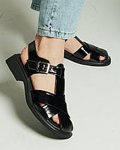 Босоніжки лакові Guero 395266 36 чорний шкіра, фото 2