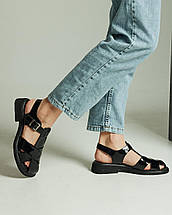 Босоніжки лакові Guero 395266 36 чорний шкіра, фото 3