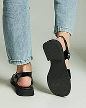 Босоніжки лакові Guero 395266 36 чорний шкіра, фото 5