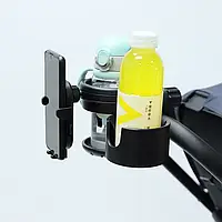 Универсальный двойной подстаканник держатель бутылки, стакана, мобильного телефона для коляски дубл