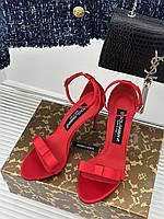 Шикарные босоножки Dolce&Gabbana атласные на высоком каблуке new 2024