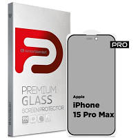 Стекло защитное Armorstandart Pro Anti-spy Matte Apple iPhone 15 Pro Max Black (ARM73172) ASN