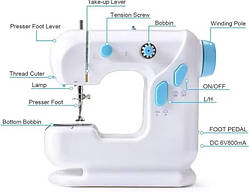 Машинка швейная MINI SEWING MACHINE круглая вилка LY-101, портативная швейная машинка дубл