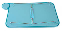 Подставка пластиковая для ноутбука на ножках с подстаканником (голубой) дубл
