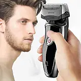 🔥Акумуляторна чоловіча бритва Kemei KM-8009 Тример для бороди, фото 2