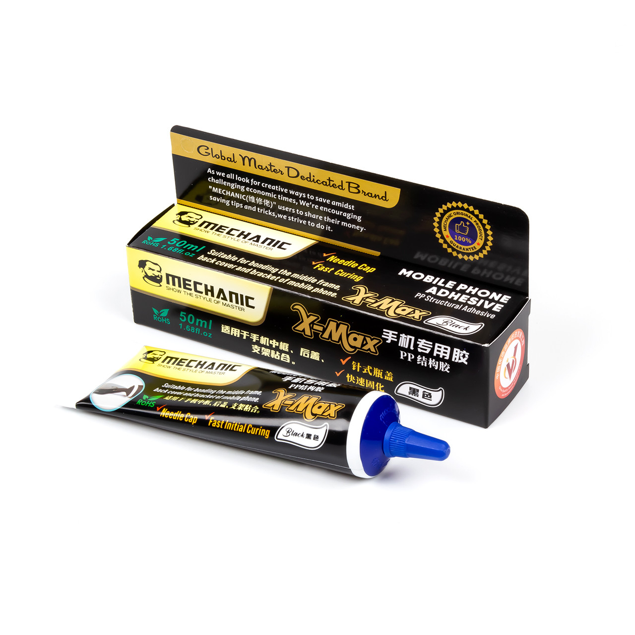 Клей-герметик MECHANIC PP X-MAX для дисплейних комплектів, у тюбику з дозатором (чорний) (50 мл)