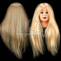 Учебный манекен для причесок, укладок и плетения PROFI №1-G с натуральными волосами, блонд