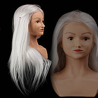 Учебный манекен Kathleen с плечами, 30% натуральных волос, white blonde