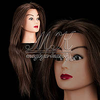 Учебная голова манекен для причесок и плетения, 75-80 см, коричневый