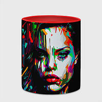 Чашка с принтом «Анджелина Джоли - поп-арт» (цвет чашки на выбор)