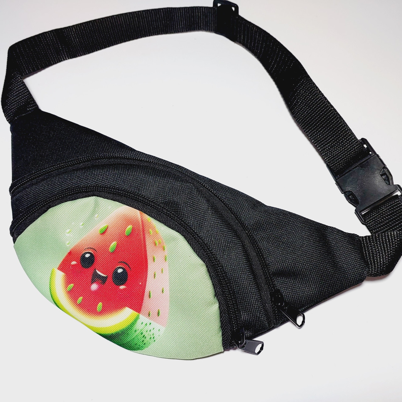 Поясна сумка бананка дитяча яскравий принт кавун, фото 1