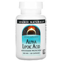 Антиоксидант Source Naturals Альфа-липоевая кислота, 300 мг, Alpha Lipoic Acid, 60 капсул (SNS-01764) - Топ