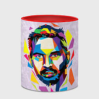 Чашка з принтом  «Портрет Тома Харді в геометричному стилі» (колір чашки на вибір)