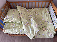 Комплект дитячої постільної білизни в дитяче ліжечко 100% Бавовна