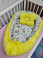 Кокон плюшевый для новорожденных с подушкой в комплекте, спальное место 75*35 см 100% Хлопок