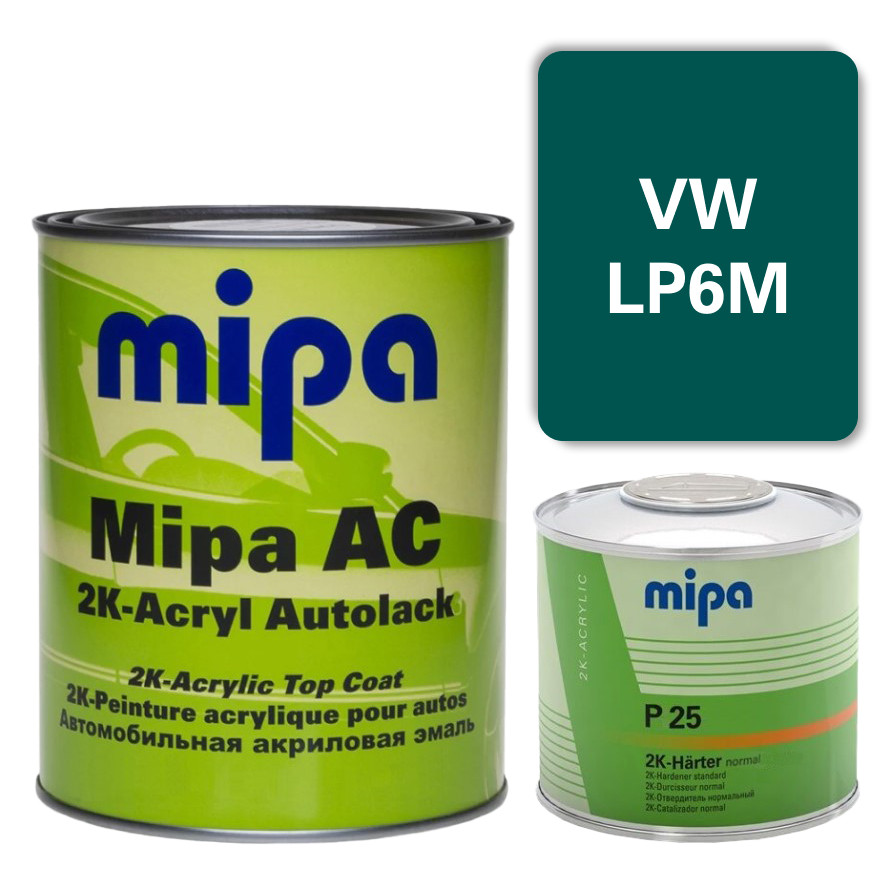 Volkswagen LP6M Акрилова авто фарба Mipa 1 л + затверджувач P25 0.5 л, фото 1