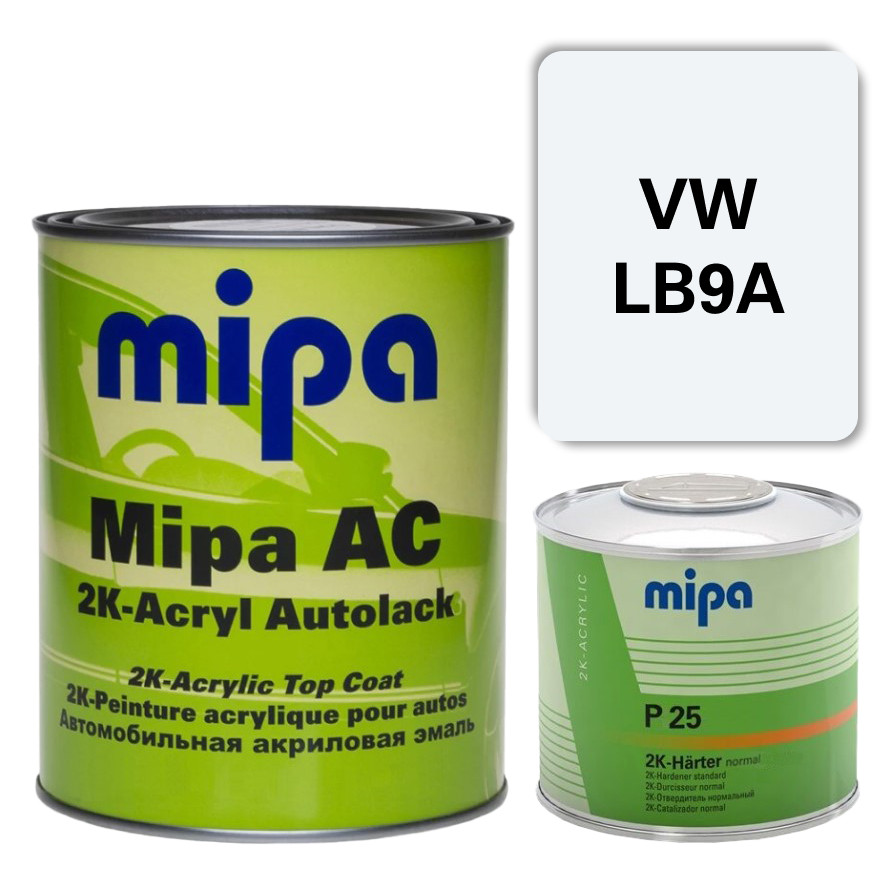 Volkswagen LB9A Акрилова авто фарба Mipa 1 л + затверджувач P25 0.5 л, фото 1