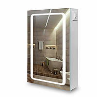 Зеркальный шкаф в ванную G19 - 40 с LED подсветкой на двери