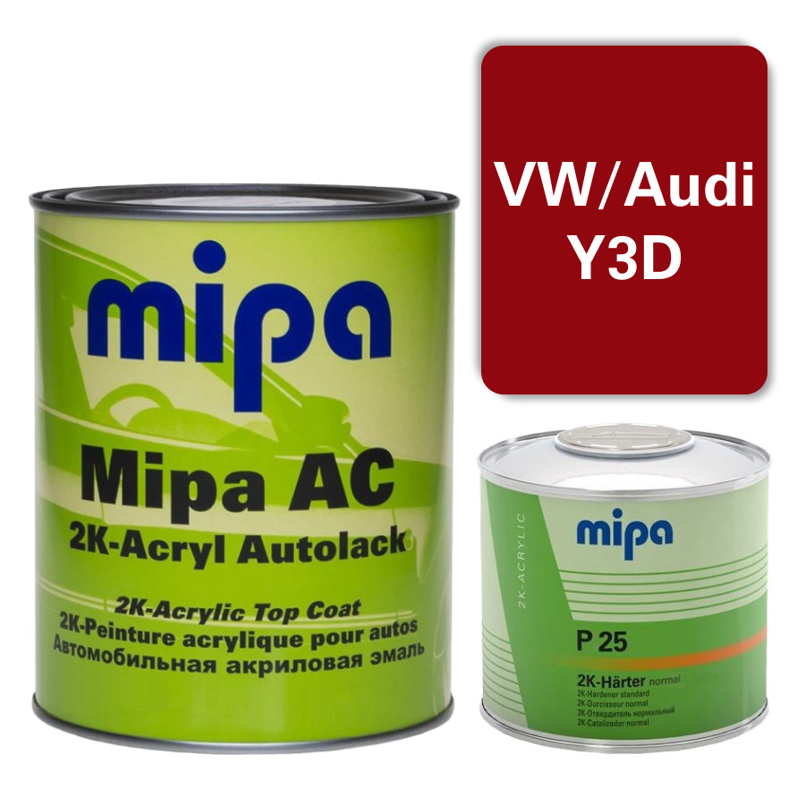 Volkswagen/Audi Y3D Акрилова авто фарба Mipa 1 л + затверджувач P25 0.5 л