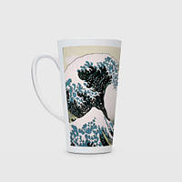 Чашка с принтом Латте «Гигантская волна в Японии»