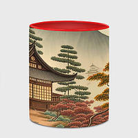 Чашка с принтом «Японская деревня» (цвет чашки на выбор)