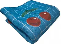 Электрическая простынь одеяло Electric Blanket 5734 150х120см вишни на голубом фоне дубл