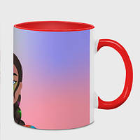 Чашка с принтом «Девушка с фестиваля красок Холи» (цвет чашки на выбор)
