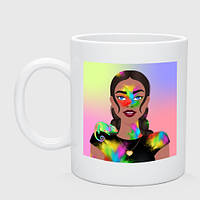 Чашка с принтом керамическая «Фестиваль красок Холи»
