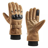 Тактические зимние полнопалые перчатки с флисом Eagle Tactical ET-03 Песочный Размер L дубл
