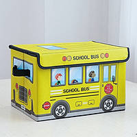 Ящик Пуф короб складной ящик для игрушек Save Box Автобус желтый дубл