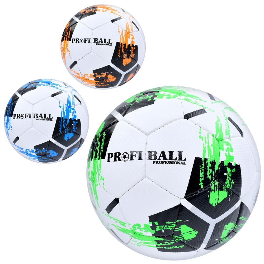 М'яч футбольний 2500-283 (30шт) розмір5,ПУ1,4мм,ручна робота, 32панелі, 400-420г, 3кольори, в пакеті
