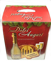 Подарунковий набір Панетоне з шоколадним кремом + вино Moscato Blue Dolci Auguri 900 г Італія