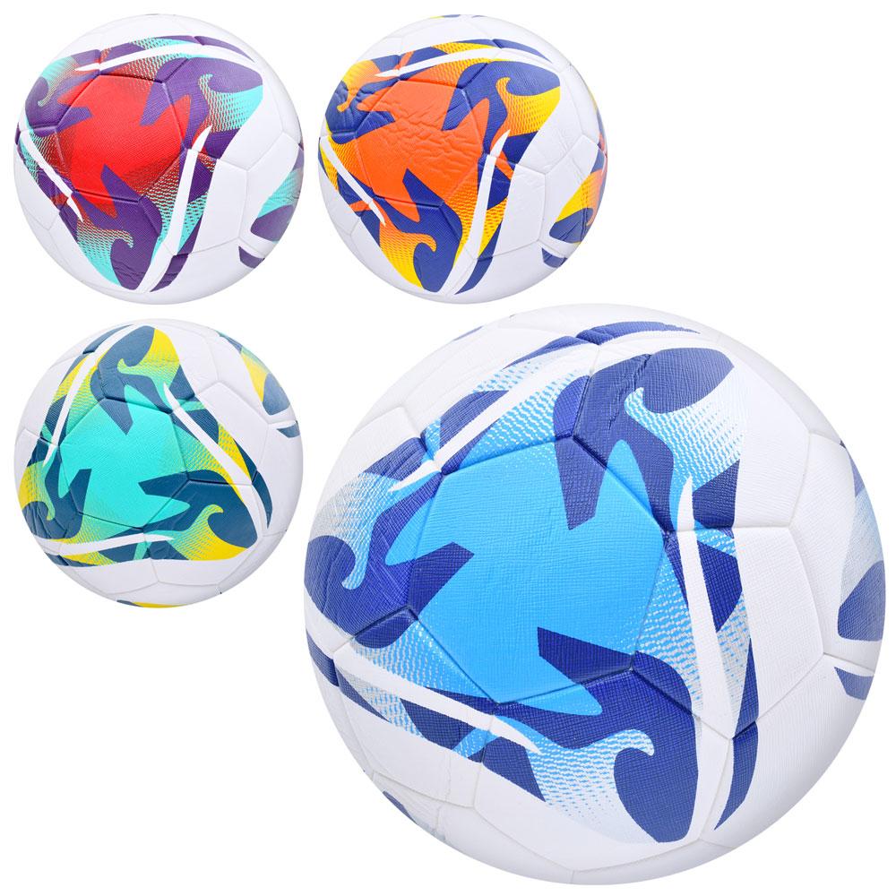 М'яч футбольний MS 4053 (12шт) розмір5, ПУ, 400-420г, ламінований, 4кольори, в пакеті