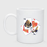 Чашка с принтом керамическая «Игральные карты»