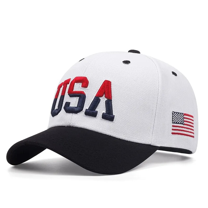 Біла кепка блайзер напис USA. Стильна бейсболка, блайзер, кепка. Молодіжний блайзер унісекс.