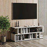 Геометрична полиця під телевізор у вітальню, підлогова телебачення тумба з ламінованого ДСП в залі, фото 4