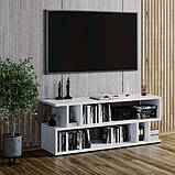 Геометрична полиця під телевізор у вітальню, підлогова телебачення тумба з ламінованого ДСП в залі, фото 6