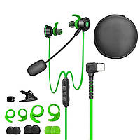 Проводные игровые наушники для телефона Plextone M762 G30 с микрофоном (Зеленый) дубл