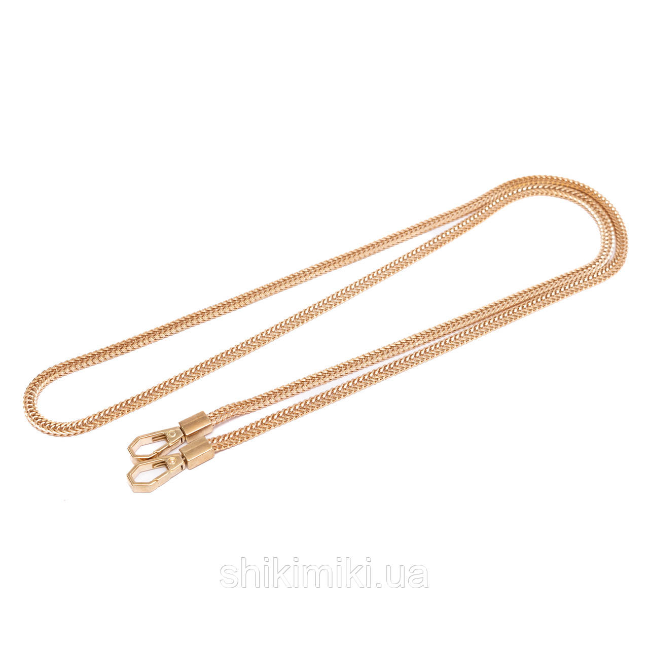 Ланцюжок для сумки Z604-3KR (120 см) дрібний з карабінами, колір золото, фото 1
