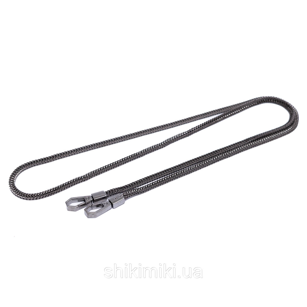 Ланцюжок для сумки Z604-2KR (120 см) дрібний з карабінами, колір чорний нікель, фото 1