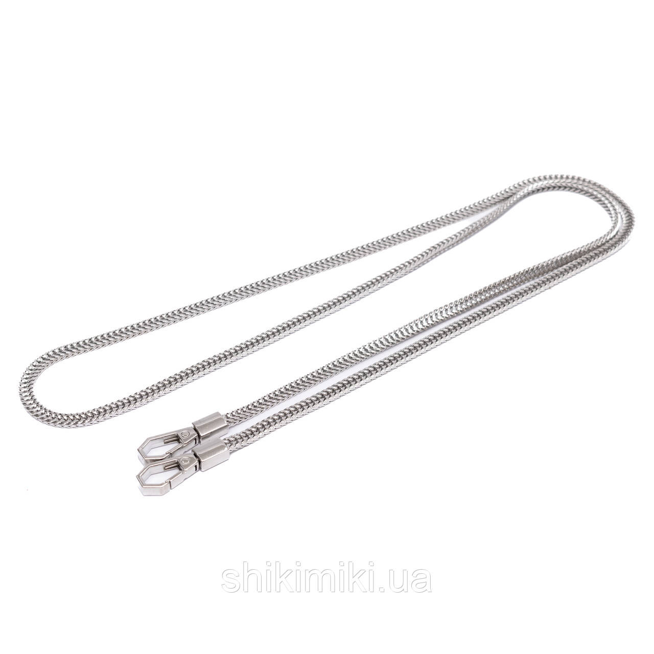 Ланцюжок для сумки Z604-1KR (120 см) дрібний з карабінами, колір нікель, фото 1