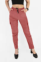 Штани жіночі стрейч-котон із накладними кишенями (Угорщина) Штани карго M- 3XL Мікс квітів, фото 2